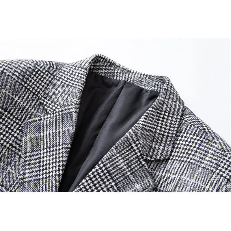 2025 New Business Dinner Gentleman Slim Gentleman Group Dress Fashion Men British Style Dress Best Man Plaid Plaid Plaid Blazer - Image 2