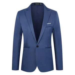 New Arrival Luxury Men Blazer Fashion Brand Suit Slim Fit Suit Blazers Male Jacket Business Casual Solid Color Long Sleeve