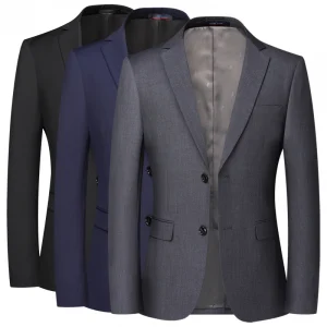 Blazer New Men's Fashion Business Solid Color British Style Professional Work Groom Wedding Dress Best Man Blazer Jacket