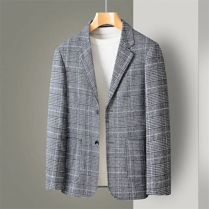 2025 New Business Dinner Gentleman Slim Gentleman Group Dress Fashion Men British Style Dress Best Man Plaid Plaid Plaid Blazer