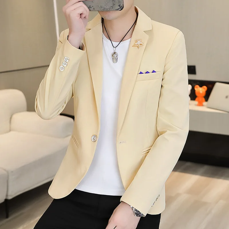 Blazer Men's Fashion Business Gentleman Groom Professional Gentleman Form-fitting Versatile Casual Formal Wear High-end Blazer - Image 3